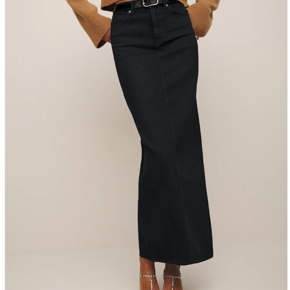 Reformation Daria Ultra High Rise Denim Maxi Skirt Nidri - Size 27